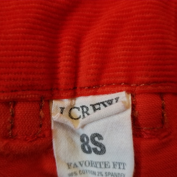 J. Crew Corduroy Favorite Fit Jeans Orange Red 8S - Picture 7 of 7